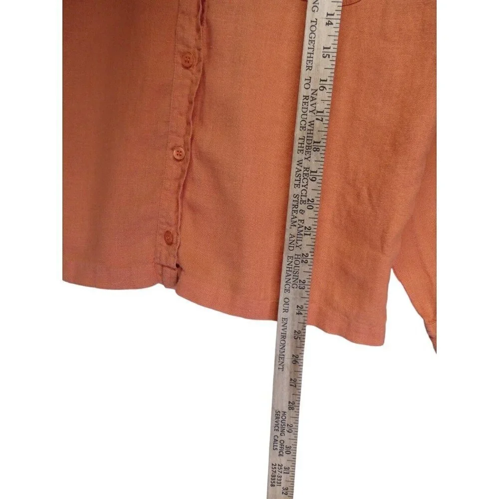 Ivy Womens Linen Button‎ Down Shirt Size S Casual Long Sleeve Vintage - Picture 6 of 9